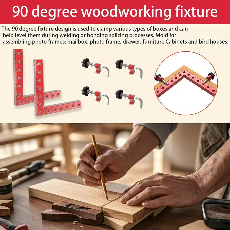 4-Pack Right Angle Woodworking Corner Clamps – 5.5" Precision Clamps