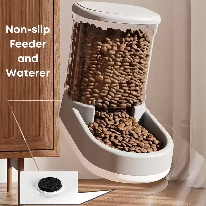 2-Piece Automatic Dog Feeder & Water Dispenser – 8-LB Gravity-Fed Set