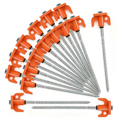 10-pack heavy-duty tent stakes for secure ground anchoring