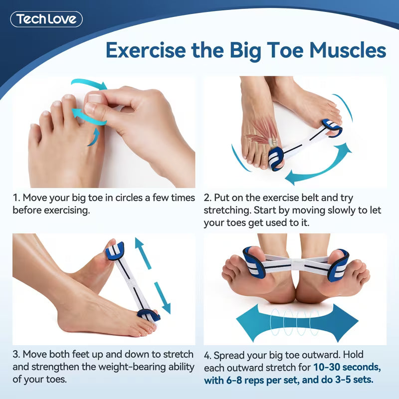 2-pack adjustable big toe correctors with soft pads