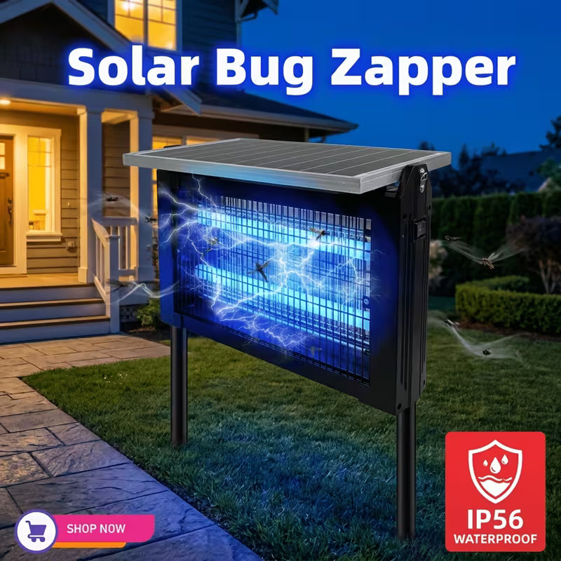 4500V Solar Bug Zapper – 4000mAh Waterproof Mosquito & Fly Trap with 2 Modes