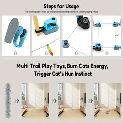 Interactive Cat Exercise Toy – Automatic Feather & Mouse Chase Toy for Indoor Pets