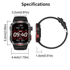 Rugged Outdoor Smartwatch with Call Function, LED Flashlight & 600mAh Battery
