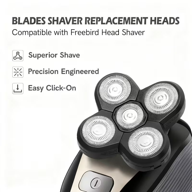 6-piece electric shaver replacement head set
