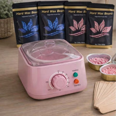Hard wax warmer kit with wax beans and accessories
