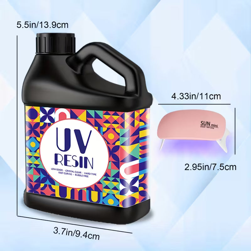 250g UV Resin Kit – Crystal Clear, Fast-Curing with UV Light for Jewelry Making