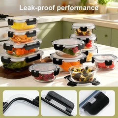 12-Piece Glass Food Storage Containers with Airtight Lids