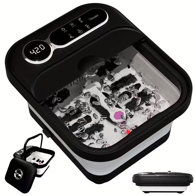Collapsible Foot Spa Massager with Heat, Bubbles & Temperature Control