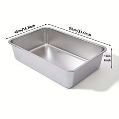 2-Pack XL Stainless Steel Cat Litter Boxes – 6" Deep, Easy-Clean High-Side Design