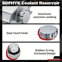 Universal aluminum coolant overflow reservoir tank