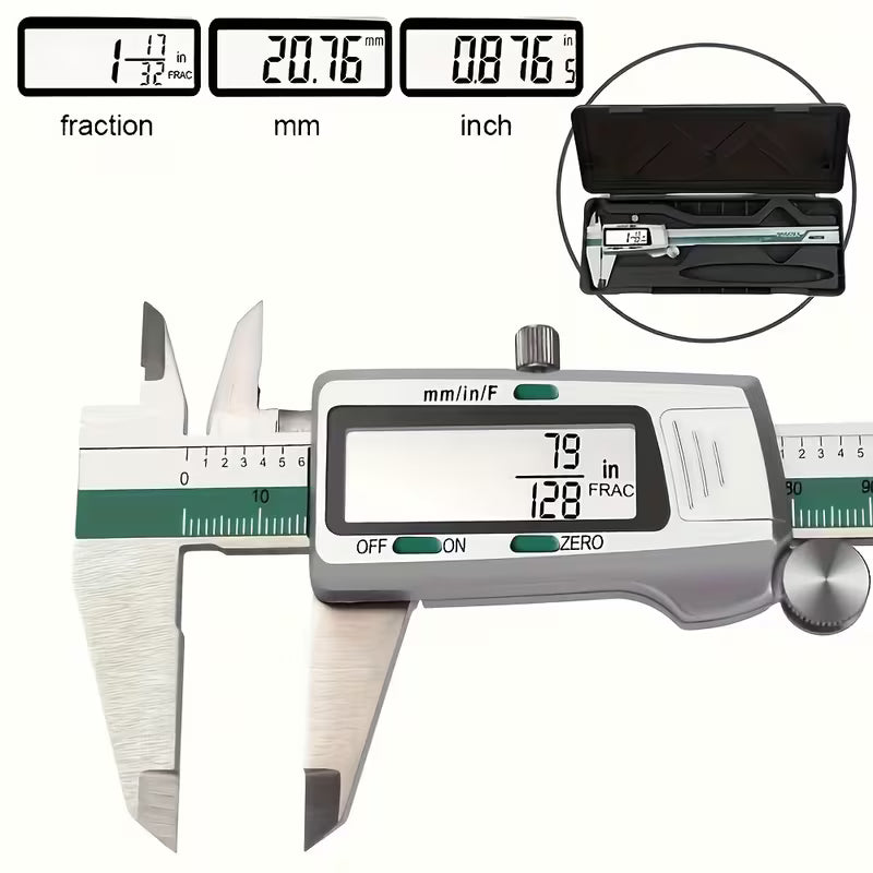 ET50 150mm Digital Caliper – 0.01mm High Precision, Inch/MM/Fraction Measurements
