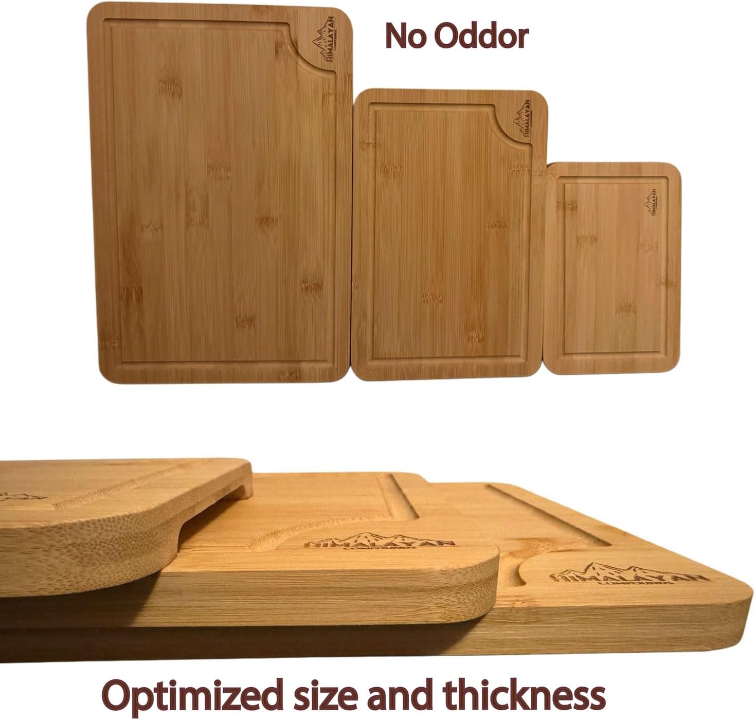 Bamboo Cutting Board Set of 3 for Kitchen