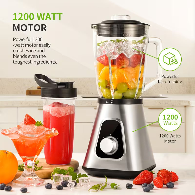 SHARDOR 1200W Blender Set – 52oz Countertop & 22oz Personal Blender