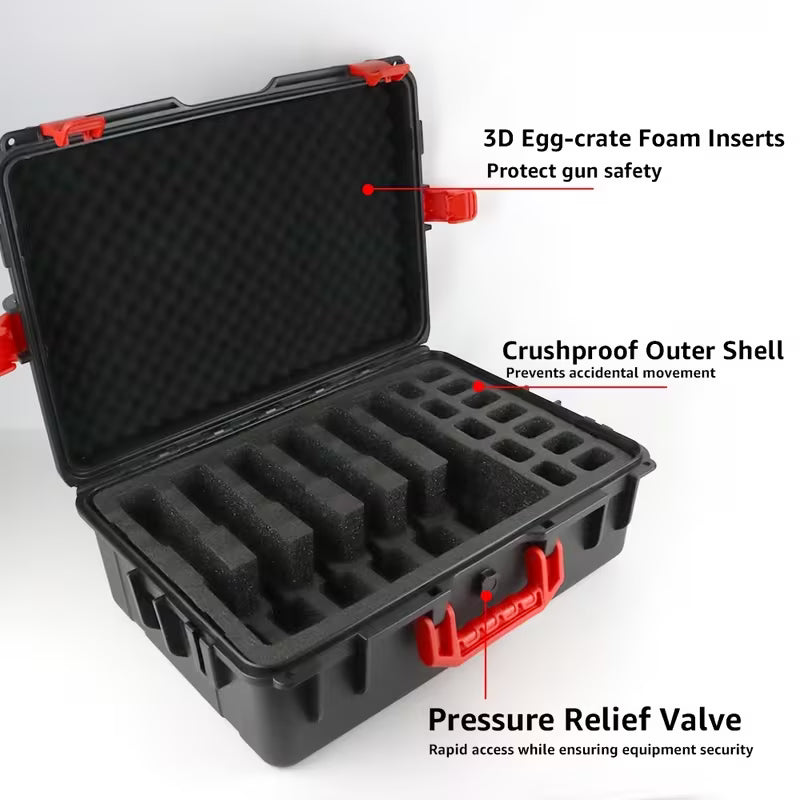 Hard case for 6 handguns & 12 magazines