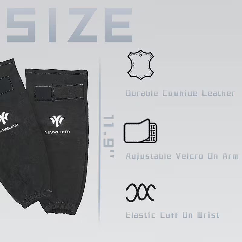 Flame-resistant leather welding arm protection sleeves