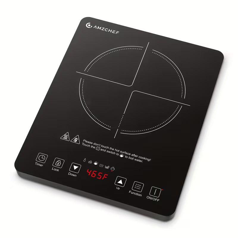 AMZCHEF 1800W Induction Cooktop – Touch Control with Timer & Safety Protection