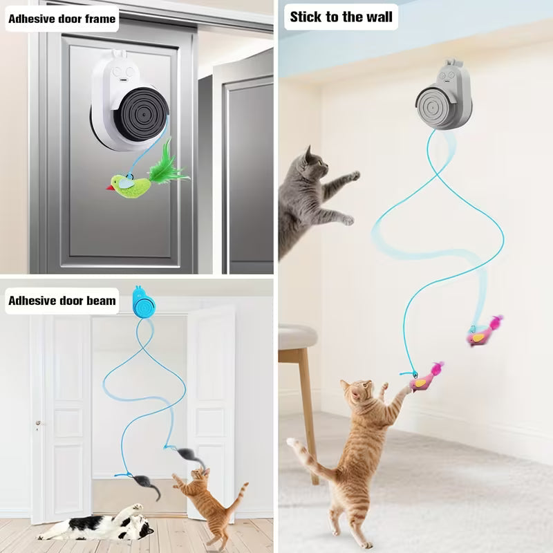 Automatic Flying Bird Cat Toy – Interactive Feather Enrichment Toy for Indoor Cats
