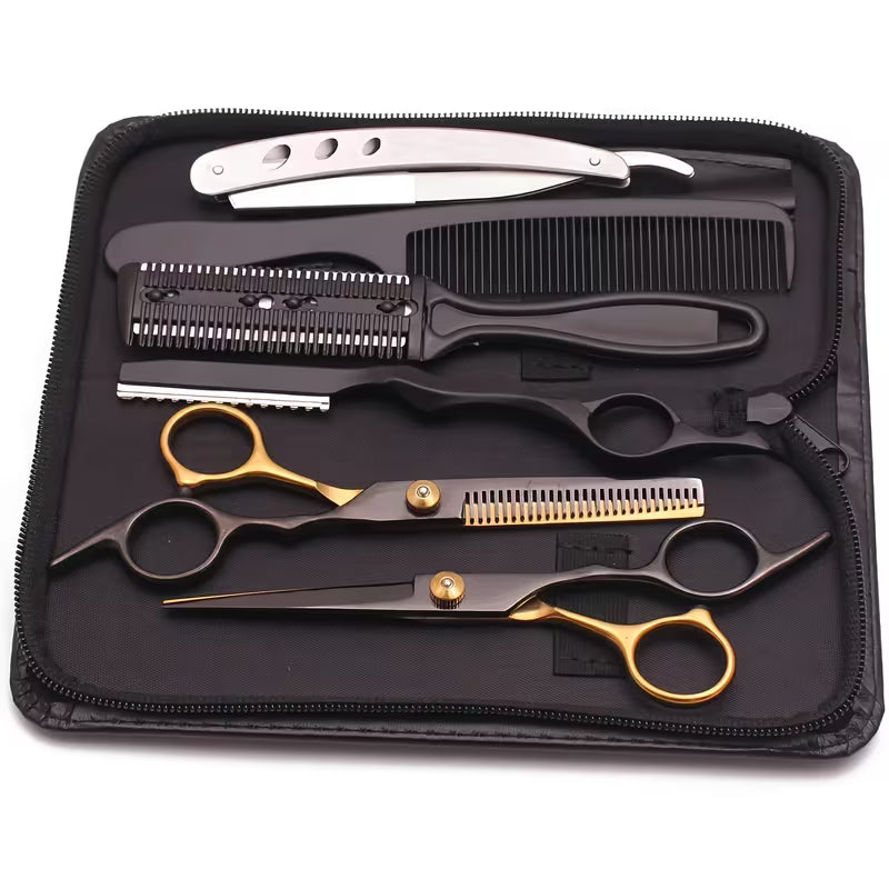 Professional hair cutting scissors kit with accessories
