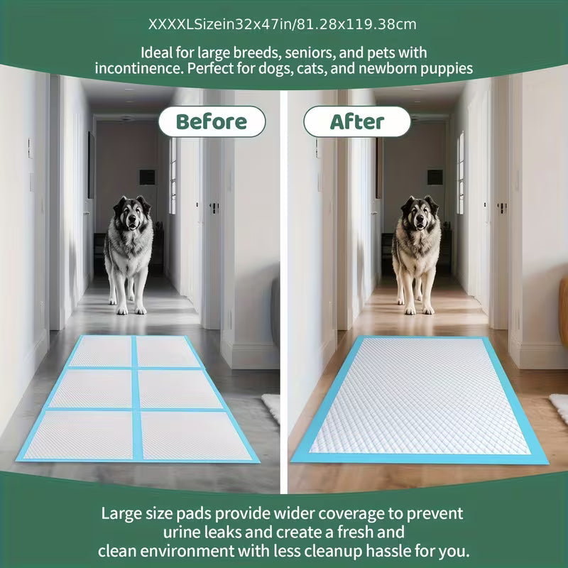 XXXL Dog Pee Pads – 8-Layer Super Absorbent & Leak-Proof, Extra Large Size