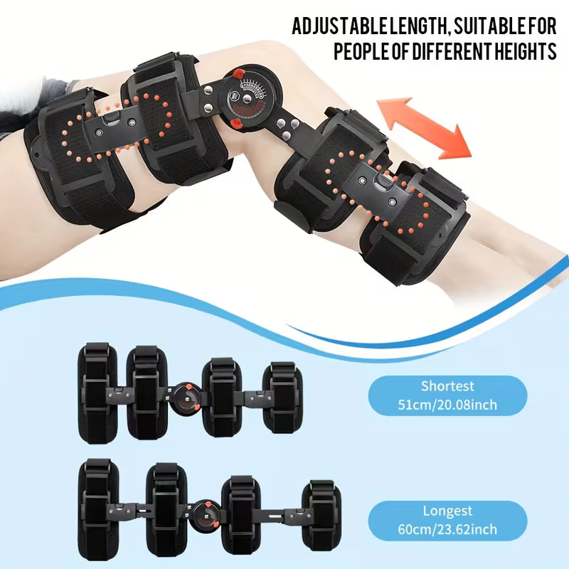 Adjustable hinged knee brace for support and stability