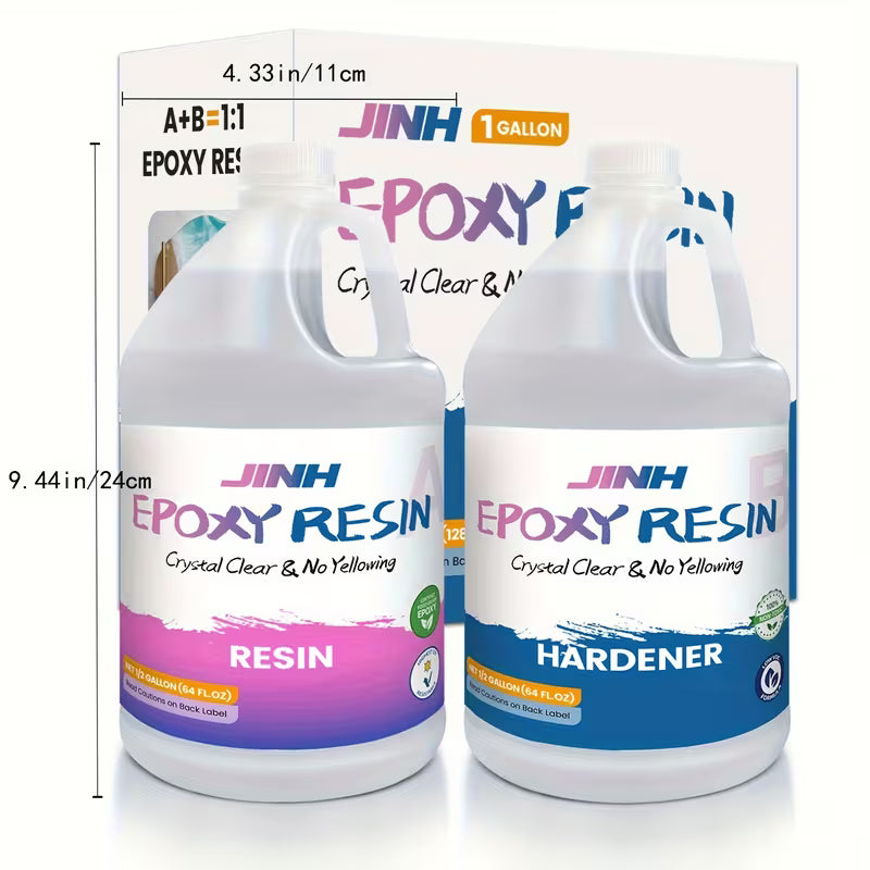 1-Gallon Epoxy Resin Kit – Crystal Clear, Heat-Resistant, Self-Leveling Resin & Hardener