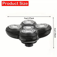 6-piece electric shaver replacement head set