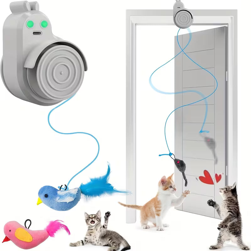 Automatic Flying Bird Cat Toy – Interactive Feather Enrichment Toy for Indoor Cats