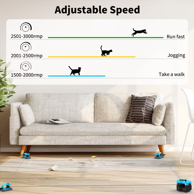 Interactive Cat Exercise Toy – Automatic Feather & Mouse Chase Toy for Indoor Pets