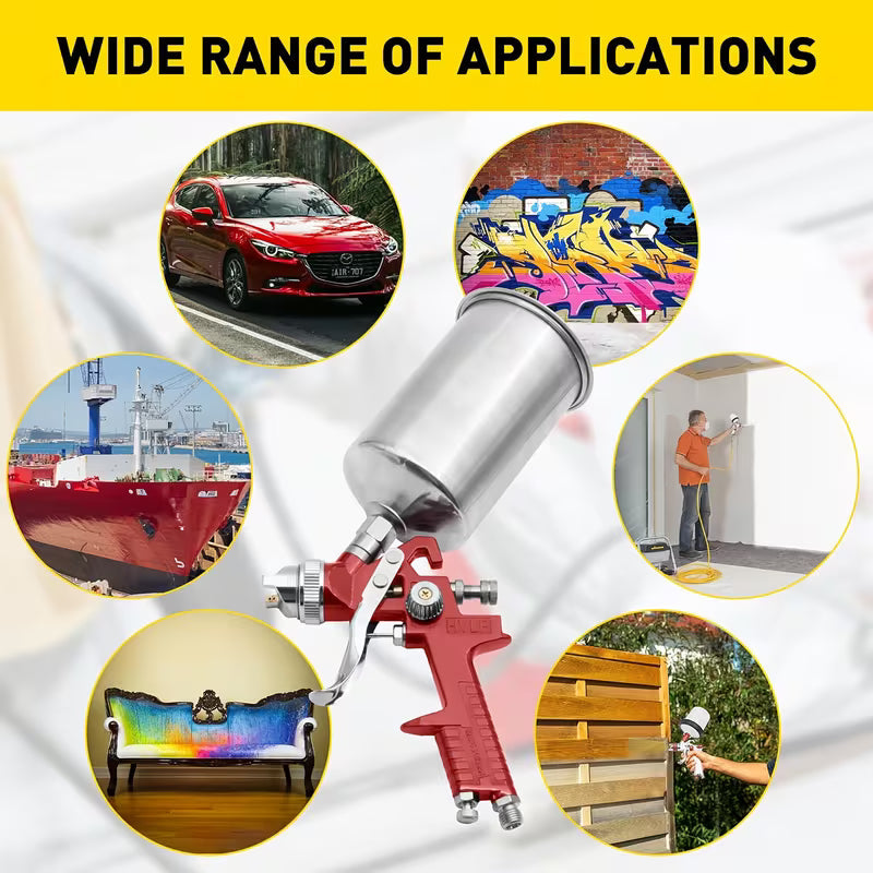 HVLP spray gun set with 1.4, 1.7 & 2.0mm nozzles