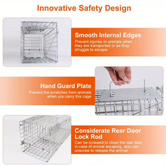 23" Humane Animal Trap Cage – Heavy-Duty Folding Catch & Release Rodent Trap