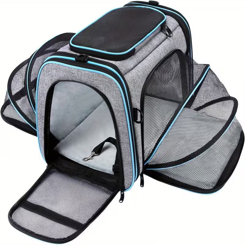 Airline-Approved Expandable Pet Carrier – Soft-Sided with Removable Fleece Pad