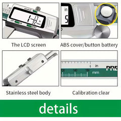 ET50 150mm Digital Caliper – 0.01mm High Precision, Inch/MM/Fraction Measurements