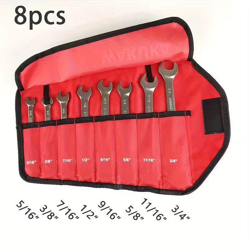 PMMJ 8-Piece Ratchet Wrench Set – 72-Tooth Flexible Head, Cr-V Steel with Carrying Bag