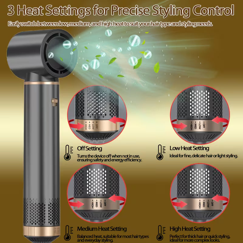 5-in-1 Hair Styler Brush – Blow Dry, Curl & Straighten with Negative Ion Technology