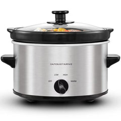 2QT Slow Cooker – Adjustable Temperature with Dishwasher-Safe Glass Lid
