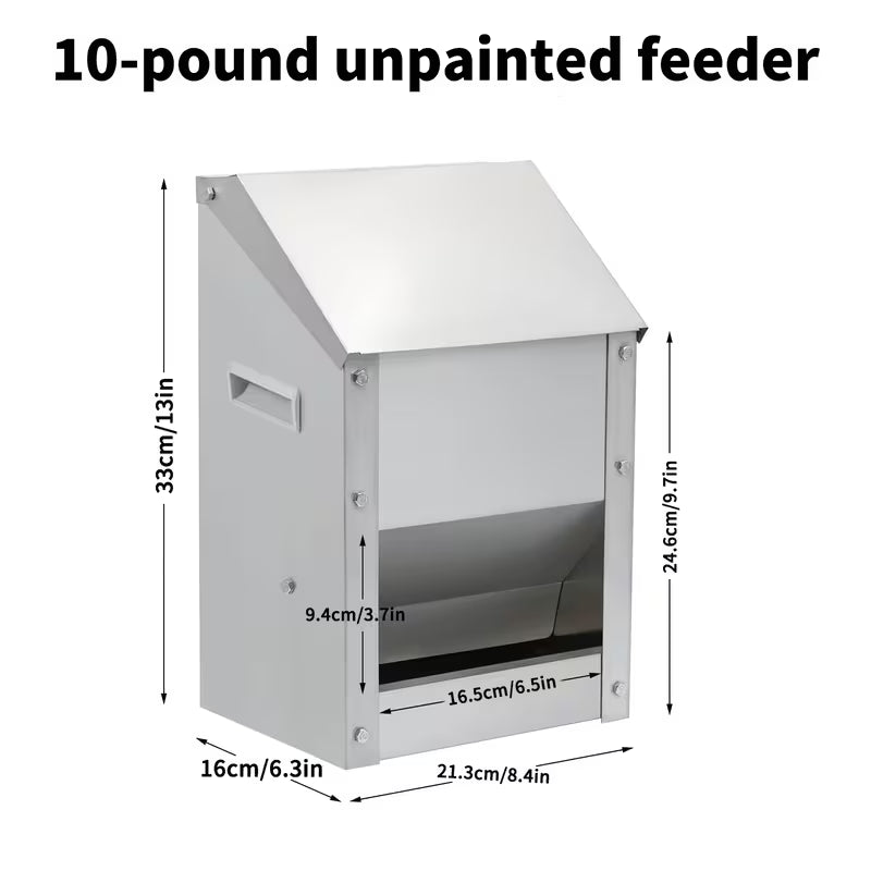 Automatic Wall-Mounted Chicken Feeder – Galvanized & Weatherproof