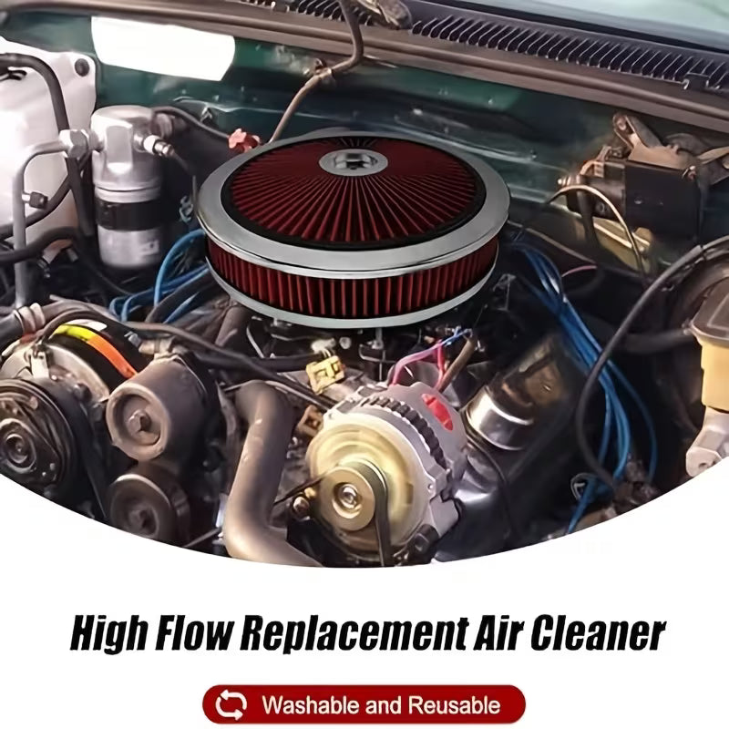 Universal 14x3" aluminum air cleaner top assembly