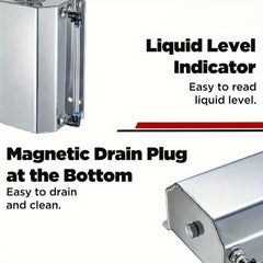 Universal aluminum coolant overflow reservoir tank