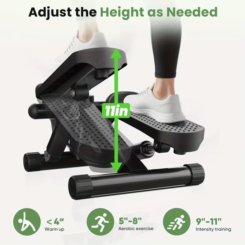 Mini Exercise Stepper – Compact Stair Stepper with Resistance Bands, 300-LB Capacity