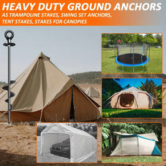 4-pack heavy-duty spiral ground anchors for secure outdoor anchoring