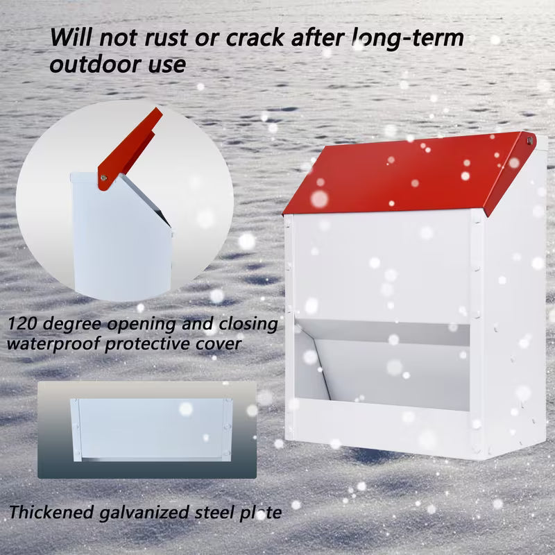 Automatic Wall-Mounted Chicken Feeder – Galvanized & Weatherproof