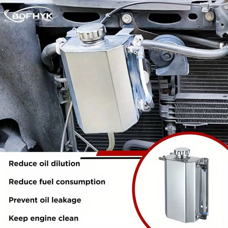 Universal aluminum coolant overflow reservoir tank