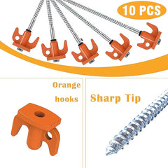 10-pack heavy-duty tent stakes for secure ground anchoring