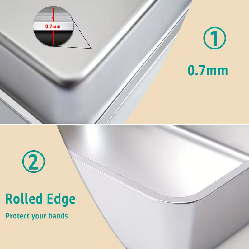 2-Pack XL Stainless Steel Cat Litter Boxes – 6" Deep, Easy-Clean High-Side Design