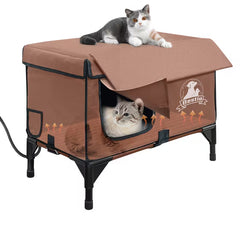 3-in-1 Cat House – Cozy Pad, Elevated Bed & Durable All-Season Cat Shelter